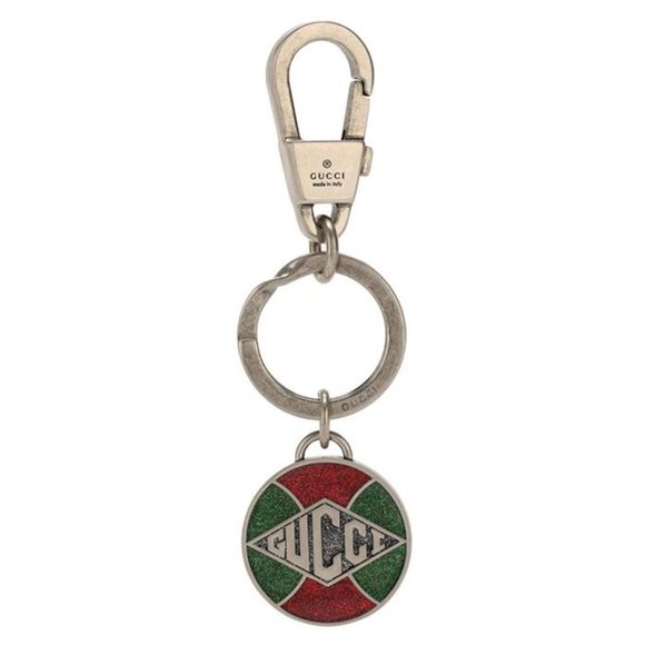 Gucci Green and Red Sparkle Keychain in Silver - Picture 2 of 4